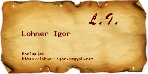 Lohner Igor névjegykártya